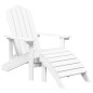 Sedie da Giardino Adirondack 2 pz con Poggiapiedi HDPE Bianco Sedie da Giardino Adirondack 2 pz con Poggiapiedi HDPE Bianco