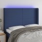 vidaXL Testiera a LED Blu 147x16x118/128 cm in Tessuto