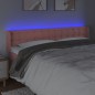 Testiera a LED Rosa 203x16x78/88 cm in Velluto Testiera a LED Rosa 203x16x78/88 cm in Velluto