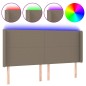 Testiera a LED Tortora 163x16x118/128 cm in Tessuto Testiera a LED Tortora 163x16x118/128 cm in Tessuto