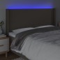 Testiera a LED Tortora 163x16x118/128 cm in Tessuto Testiera a LED Tortora 163x16x118/128 cm in Tessuto