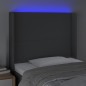 Testiera a LED Grigio Scuro 83x16x118/128 cm in Tessuto Testiera a LED Grigio Scuro 83x16x118/128 cm in Tessuto