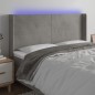vidaXL Testiera a LED Grigio Chiaro 163x16x118/128 cm in Velluto vidaXL Testiera a LED Grigio Chiaro 163x16x118/128 cm in Velluto