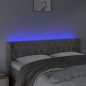 Testiera Grigio Chiaro a LED 147x16x78/88 cm in Velluto Testiera Grigio Chiaro a LED 147x16x78/88 cm in Velluto