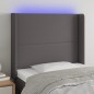 Testiera a LED Grigio 93x16x118/128 cm in Similpelle Testiera a LED Grigio 93x16x118/128 cm in Similpelle