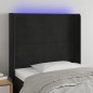 Testiera a LED nero 93x16x118/128 cm in Velluto Testiera a LED nero 93x16x118/128 cm in Velluto