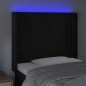 Testiera a LED nero 93x16x118/128 cm in Velluto Testiera a LED nero 93x16x118/128 cm in Velluto