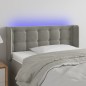 Testiera Grigio Chiaro a LED 103x16x78/88 cm in Velluto Testiera Grigio Chiaro a LED 103x16x78/88 cm in Velluto