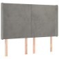 Testiera a LED Grigio Chiaro 147x16x118/128 cm in Velluto Testiera a LED Grigio Chiaro 147x16x118/128 cm in Velluto