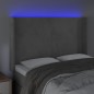 Testiera a LED Grigio Chiaro 147x16x118/128 cm in Velluto Testiera a LED Grigio Chiaro 147x16x118/128 cm in Velluto