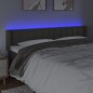 Testiera a LED Grigio Scuro 183x16x78/88 cm in Velluto Testiera a LED Grigio Scuro 183x16x78/88 cm in Velluto