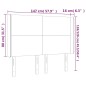 vidaXL Testiera a LED Grigio Scuro 147x16x118/128cm in Velluto