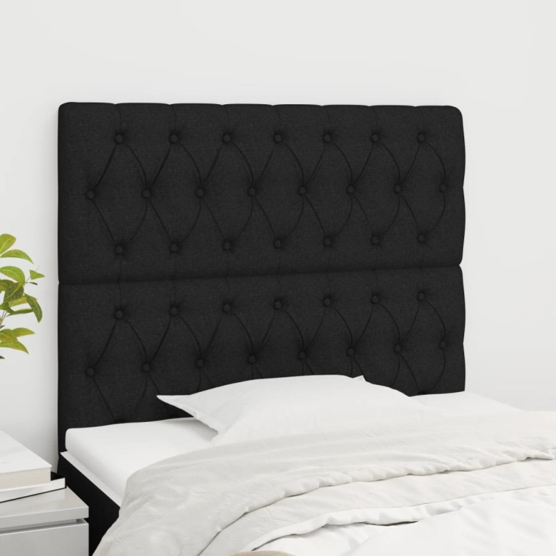 vidaXL Testiere 2 pz Nero 100 x 7 x 78/88 cm in Tessuto vidaXL Testiere 2 pz Nero 100 x 7 x 78/88 cm in Tessuto