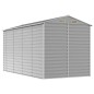 vidaXL Capanno da Giardino Grigio Chiaro 191x385x198cm Acciaio Zincato vidaXL Capanno da Giardino Grigio Chiaro 191x385x198cm Acciaio Zincato