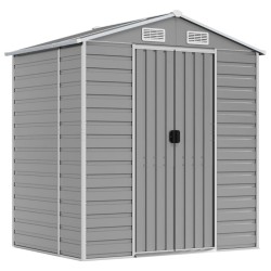 vidaXL Capanno da Giardino Grigio Chiaro 191x130x198cm Acciaio Zincato