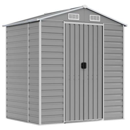 vidaXL Capanno da Giardino Grigio Chiaro 191x130x198cm Acciaio Zincato