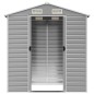 vidaXL Capanno da Giardino Grigio Chiaro 191x130x198cm Acciaio Zincato vidaXL Capanno da Giardino Grigio Chiaro 191x130x198cm Acciaio Zincato