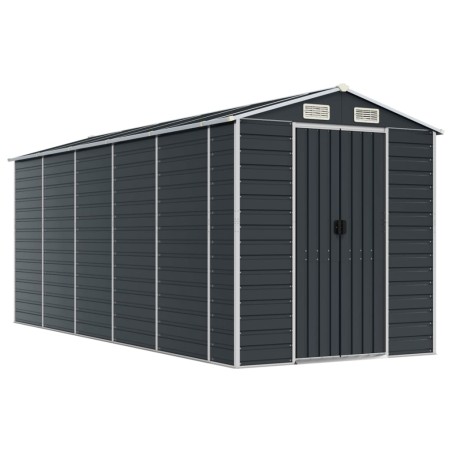 vidaXL Capanno da Giardino Antracite 191x470x198 cm in Acciaio Zincato