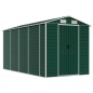 vidaXL Capanno da Giardino Verde 191x385x198 cm in Acciaio Zincato