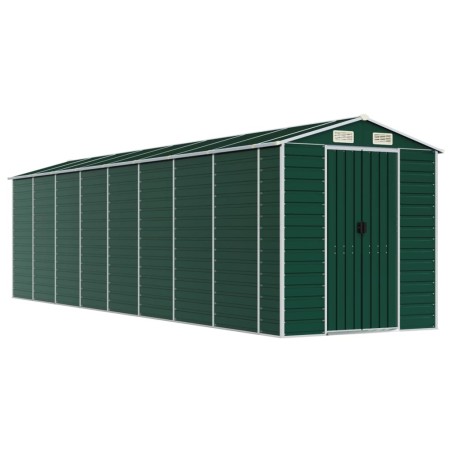 vidaXL Capanno da Giardino Verde 191x725x198 cm in Acciaio Zincato