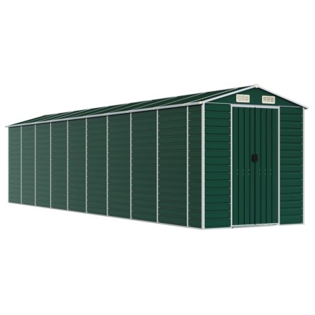 vidaXL Capanno da Giardino Verde 191x810x198 cm in Acciaio Zincato