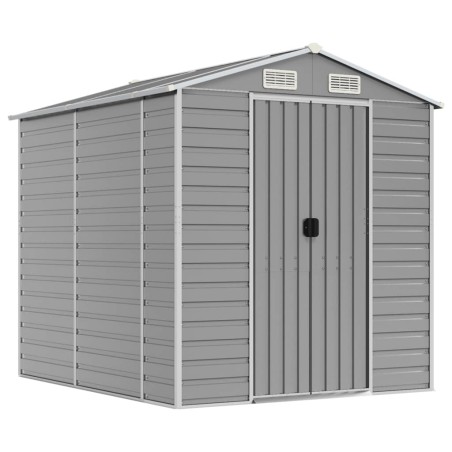 vidaXL Capanno da Giardino Grigio Chiaro 191x215x198cm Acciaio Zincato