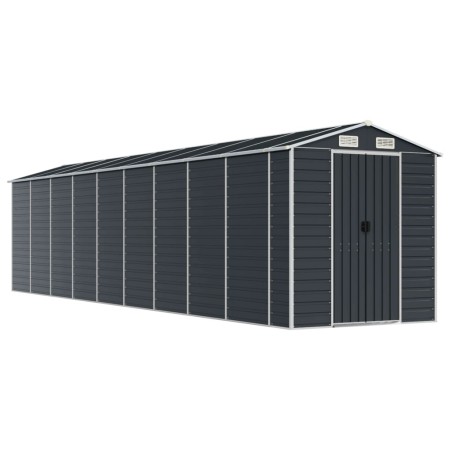 vidaXL Capanno da Giardino Antracite 191x810x198 cm in Acciaio Zincato