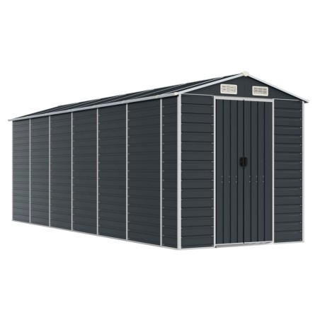 vidaXL Capanno da Giardino Antracite 191x555x198cm in Acciaio Zincato