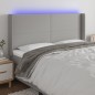 Testiera a LED Grigio Chiaro 163x16x118/128 cm in Tessuto Testiera a LED Grigio Chiaro 163x16x118/128 cm in Tessuto