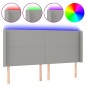 Testiera a LED Grigio Chiaro 163x16x118/128 cm in Tessuto Testiera a LED Grigio Chiaro 163x16x118/128 cm in Tessuto