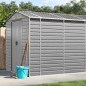 vidaXL Capanno da Giardino Grigio Chiaro 191x640x198cm Acciaio Zincato vidaXL Capanno da Giardino Grigio Chiaro 191x640x198cm Acciaio Zincato