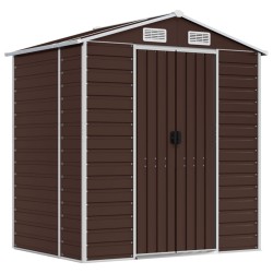 vidaXL Capanno da Giardino Marrone 191x130x198 cm in Acciaio Zincato