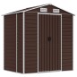 vidaXL Capanno da Giardino Marrone 191x130x198 cm in Acciaio Zincato