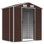 vidaXL Capanno da Giardino Marrone 191x130x198 cm in Acciaio Zincato