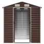vidaXL Capanno da Giardino Marrone 191x130x198 cm in Acciaio Zincato