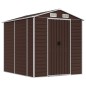 vidaXL Capanno da Giardino Marrone 191x215x198 cm in Acciaio Zincato vidaXL Capanno da Giardino Marrone 191x215x198 cm in Acciaio Zincato