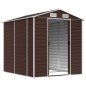 vidaXL Capanno da Giardino Marrone 191x215x198 cm in Acciaio Zincato vidaXL Capanno da Giardino Marrone 191x215x198 cm in Acciaio Zincato