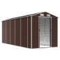 vidaXL Capanno da Giardino Marrone 191x470x198 cm in Acciaio Zincato vidaXL Capanno da Giardino Marrone 191x470x198 cm in Acciaio Zincato