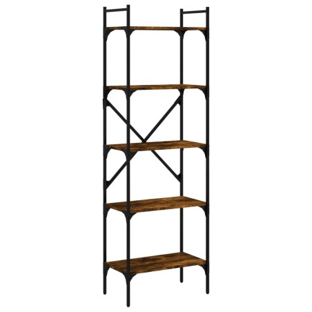 vidaXL Libreria Rovere Fumo 5 Ripiani 56x31,5x174 cm Legno Multistrato