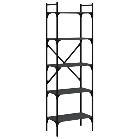 vidaXL Libreria Nera 5 Ripiani 56x31,5x174 cm Legno Multistrato