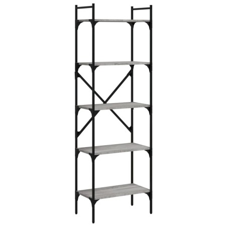 vidaXL Libreria Grigio Sonoma 5 Ripiani 56x31,5x174 cm Multistrato
