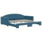 vidaXL Divano Letto con Letto Estraibile Blu 100x200 cm in Velluto