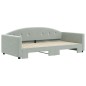 vidaXL Divano Letto con Letto Estraibile Grigio Chiaro 100x200 Velluto vidaXL Divano Letto con Letto Estraibile Grigio Chiaro 100x200 Velluto