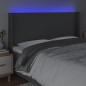 Testiera a LED GrigioScuro 183x16x118/128cm inTessuto Testiera a LED GrigioScuro 183x16x118/128cm inTessuto