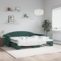 vidaXL Divano Letto con Letto Estraibile Verde Scuro 90x200cm Velluto vidaXL Divano Letto con Letto Estraibile Verde Scuro 90x200cm Velluto
