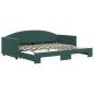 vidaXL Divano Letto con Letto Estraibile Verde Scuro 90x200cm Velluto vidaXL Divano Letto con Letto Estraibile Verde Scuro 90x200cm Velluto