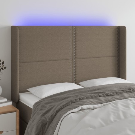 vidaXL Testiera a LED Tortora 147x16x118/128 cm in Tessuto