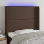Testiera a LED Marrone 103x16x118/128 cm in Similpelle Testiera a LED Marrone 103x16x118/128 cm in Similpelle