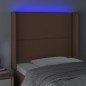 Testiera a LED Marrone 103x16x118/128 cm in Similpelle Testiera a LED Marrone 103x16x118/128 cm in Similpelle