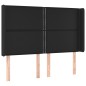 Testiera a LED Nera 147x16x118/128 cm in Similpelle Testiera a LED Nera 147x16x118/128 cm in Similpelle